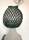Dark green 1940's style snood/hairnet