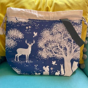 Sac à projet de taille moyenne pour tricot, crochet ou broderie