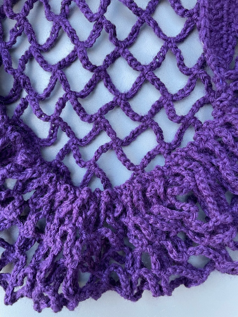 Purple 1940s style retro ribbon snood hairnet image 3