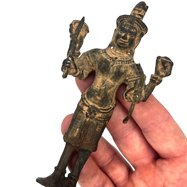 Ancient Khmer bronze statuette