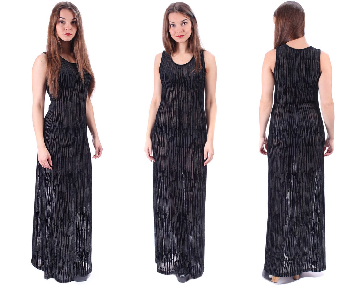 Long Velvet Dress Y2K . Semi Sheer Maxi Dress Spandex Long | Etsy