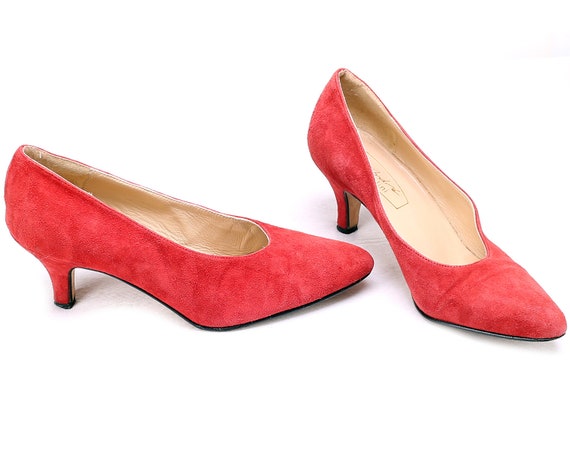 red suede heels uk