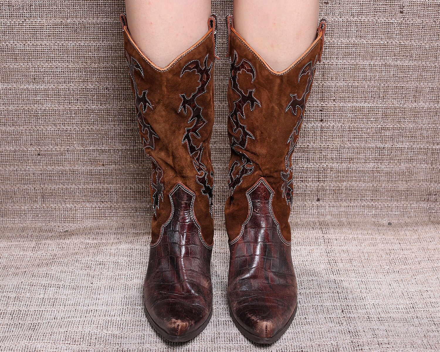 Mujer Us 10 Western botas 90s Mujer Wide Fit Marrón Cowboy botas cuero ante Cuban Heel botas High Quality Reptile Print Eur 41 UK 7.5 00c279 Mujer Us 10 Western botas 90s Mujer Wide Fit Marrón Cowboy botas cuero ante Cuban Heel botas High Quality Reptile Print Eur 41 UK 7.5 00c279