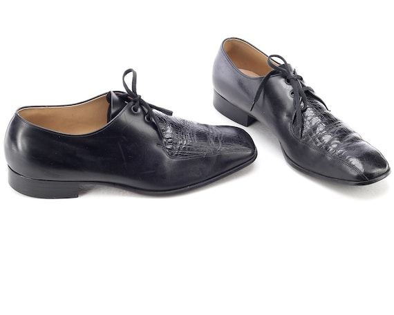 Us men 8.5 Black Oxfords Shoes 80s Wedding Shoes M
