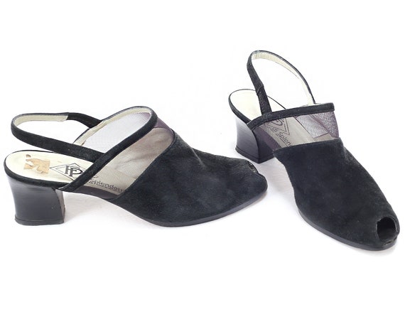 black heeled mules uk