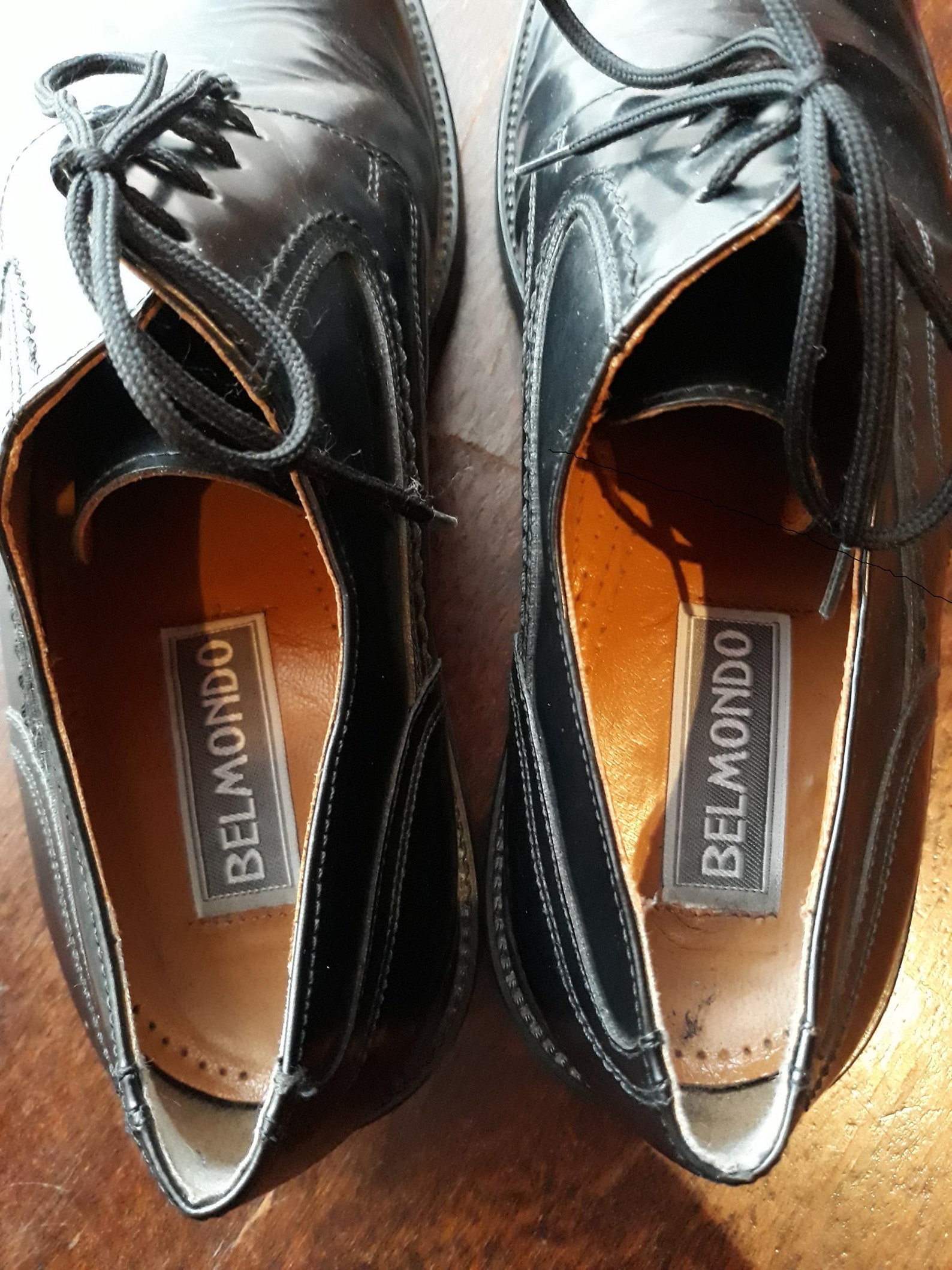 US Men 8.5 Black Brogue Shoes 90s Wide Fit Black Leather Lace | Etsy