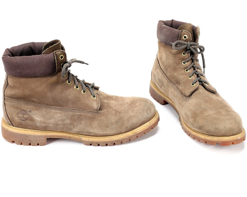 US 13.5 Vintage TIMBERLAND Hiking Boots 90s . Brown Ankle Etsy