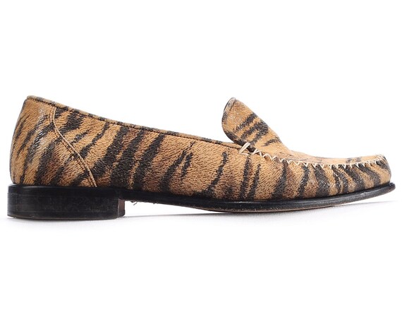 tiger print loafers