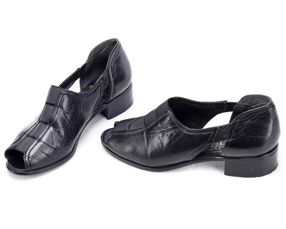 black 90s platform sandals