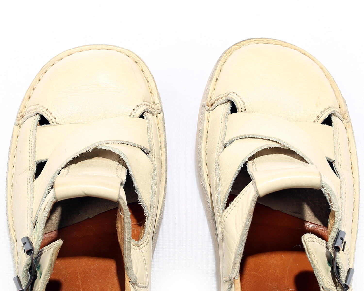 Us 10 Retro Mary Janes Shoes 80s Ivory White GRUNGE Sandals Etsy