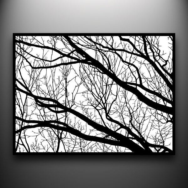 Branches 2: 18x24 Hand-Cut Paper Art, framed and one-of-a-kind