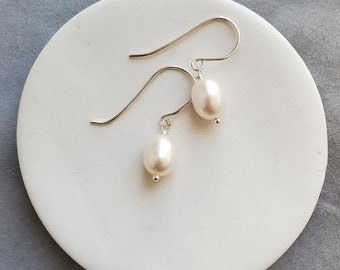 Freshwater Pearl Earrings, June Birthstone Earrings, Gold Filled or Sterling Silver, Gifts For Her