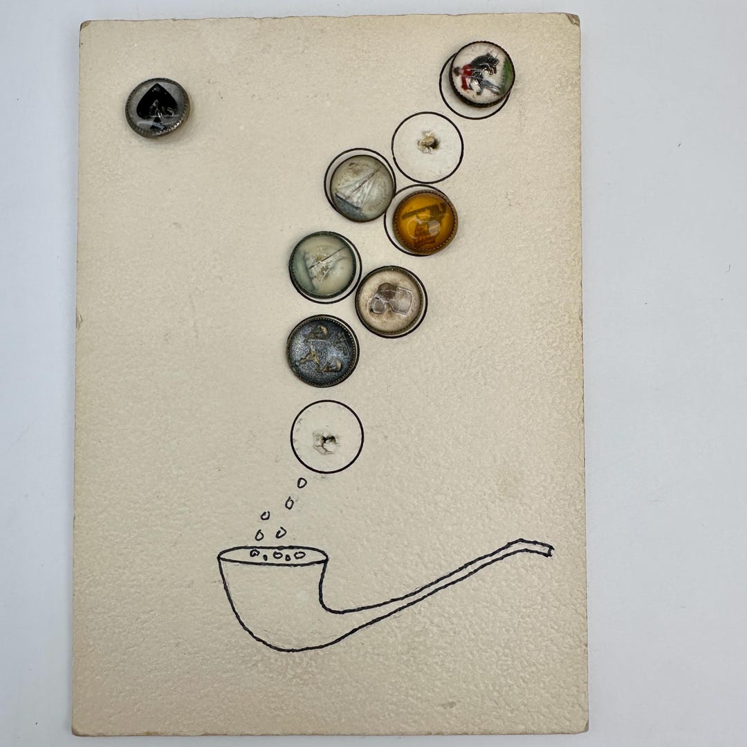 Victorian Intaglio Note Antique Pictorial Glass Buttons Estate Card Victorian Intaglio Set of 7 ...
