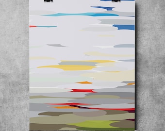 Mid Century Abstract Landscape Mid-Century Modern, - Original Illustration Fine Art Eames abstract landscape ovals geometric