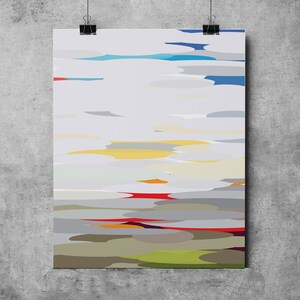 Mid Century Abstract Landscape Mid-Century Modern, - Original Illustration Fine Art Eames abstract landscape ovals geometric