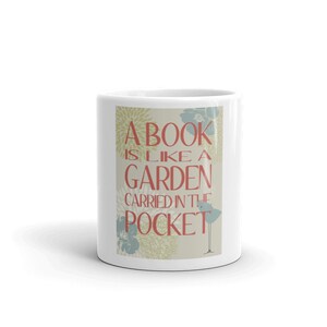Mug for Book Lovers and Fans of Public Libraries, Readers, Spring design, image 4