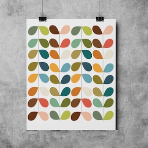 Mid Century Floral Mid-Century Modern, - Original Illustration Fine Art Eames Print