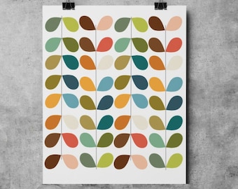 Mid Century Floral Mid-Century Modern, - Original Illustration Fine Art Eames Print