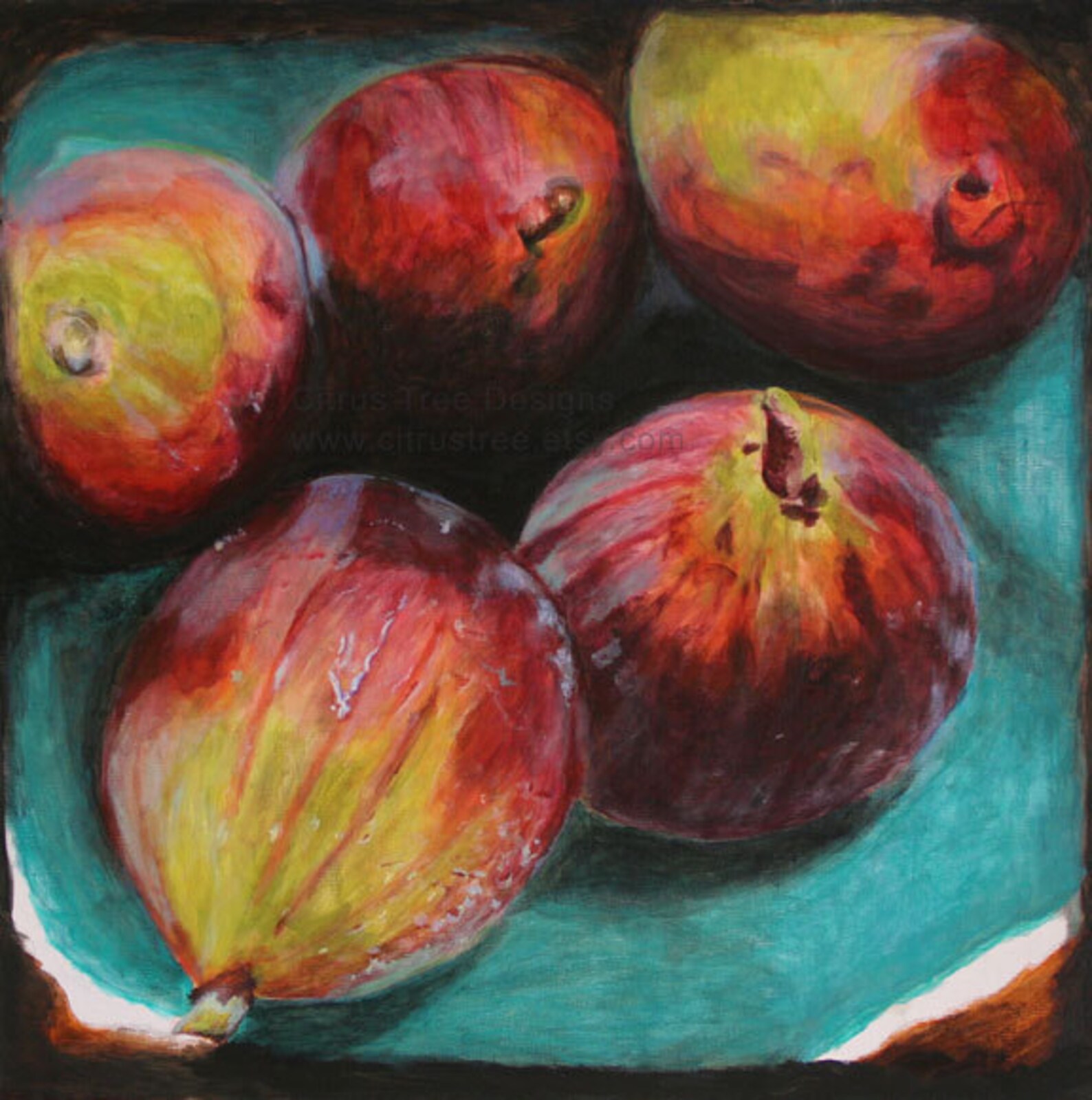 Fruit Painting Print FIGS Original Painting Wall Art Art Etsy