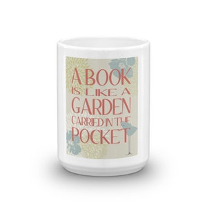 Mug for Book Lovers and Fans of Public Libraries, Readers, Spring design, image 1