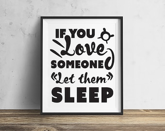 Love to Sleep Sleep Mid-Century Modern, Downloadable - Original Illustration Fine Art Eames Print Wall art Typographical art quotes quote
