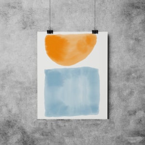 Watercolor 2 Mid Century Modern Shapes Series watercolor painting abstract watercolor mid century modern Eames Era watercolor paining print