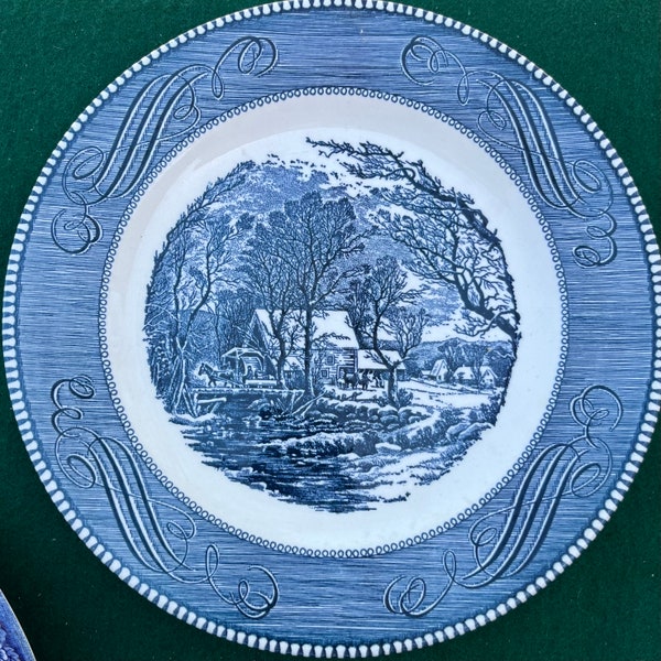 Currier & Ives by Royal - The Old Grist Mill - dinner plate