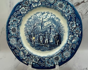 Vintage Liberty Blue Blue-and-white Dinner Plate. Independence