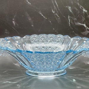 Blue Fenton Daisy and Button Bowl - Etsy