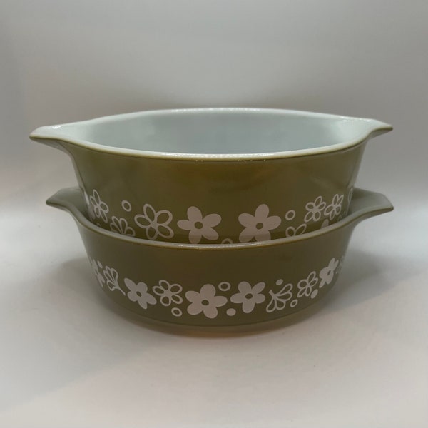Pyrex Baking Dishes, Spring Crazy Daisy Pattern, (2)