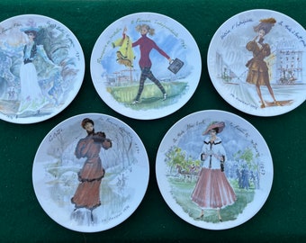 D’Arceau Limoges Collector 8.5" Plates Les Femmes Du Siecle (set of 5)