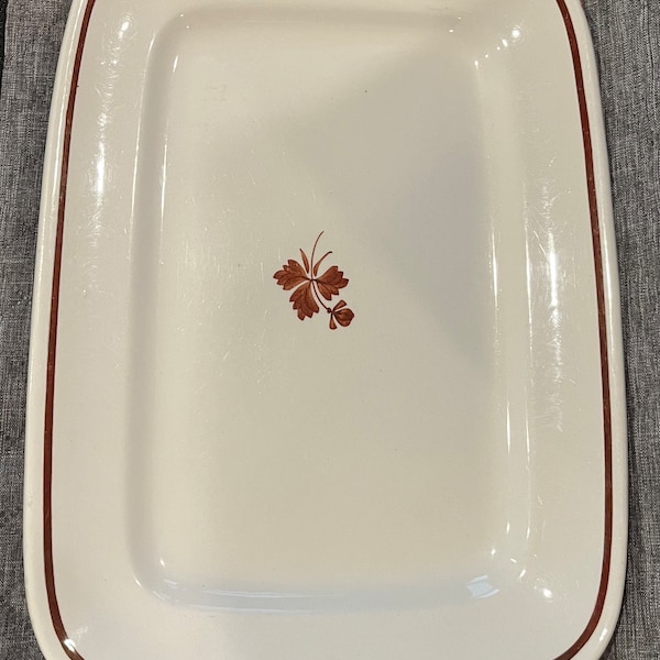 Alfred Meakin, Royal Ironstone, Brown & White Leaf Platter; Staffordshire, England