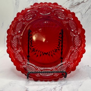 Avon Vintage Ruby Red Salad Dessert Plates set of 2