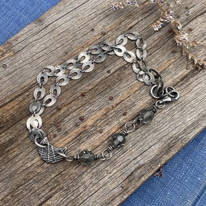 Sterling Silver and Swarovski Crystal Spider Web Link Bracelet