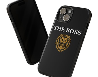 iPhone case with the boss's word with a lion print - case for iphone 15,14,13,12,11