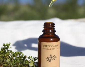 Aceite de jojoba con creosota (chaparral): aceite de masaje curativo para rostro y cuerpo