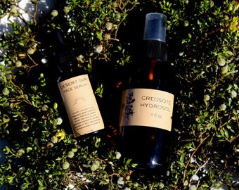Creosote (Chaparral) Hydrosol Toner & Desert Sun Face Serum Set - all-natural, repairing skin care