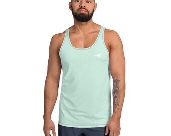 Camiseta sin mangas de aviación unisex (verde menta)