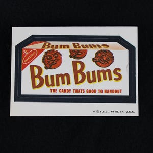 Vintage Wacky Packages Bum Bums Sticker - Brown Back - A Side (2 of 2)