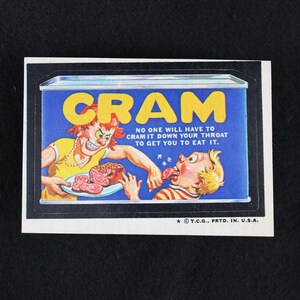 Vintage Wacky Packages Cram Sticker - Brown Back - A Side (2 of 2)