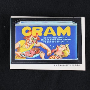 Vintage Wacky Packages Cram Sticker - Brown Back - B Side (1 of 2)