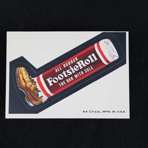 Vintage Wacky Packages FootsieRoll Sticker - Brown Back - 2 ** B Side