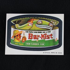 Vintage Wacky Packages Bar-Kist Sticker - Brown Back - A Side (2 of 2)