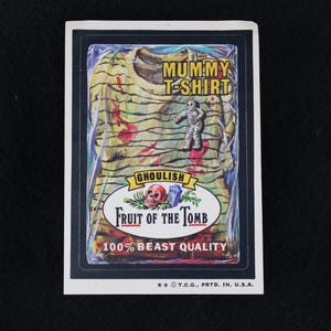 Vintage Wacky Packages Fruit of the Tomb Sticker - Brown Back - 2 ** B Side
