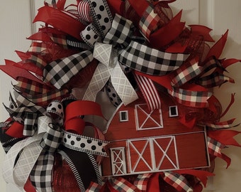 Red Barn Wreath