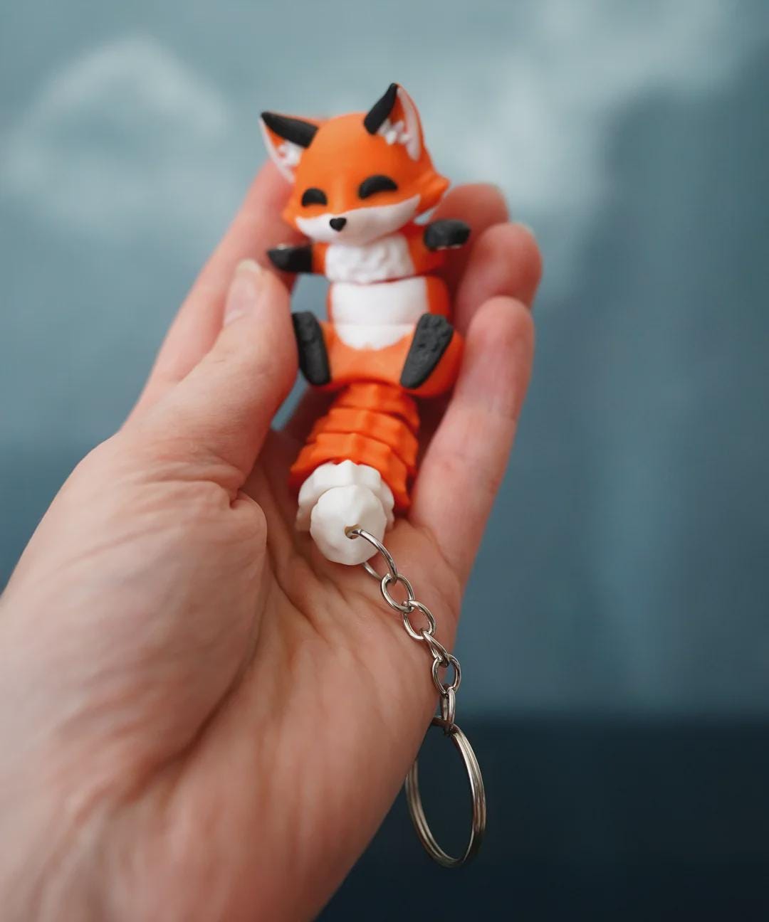 Cute Flexi Fox Magnetic Hand-holding Keychain Companion | 3D