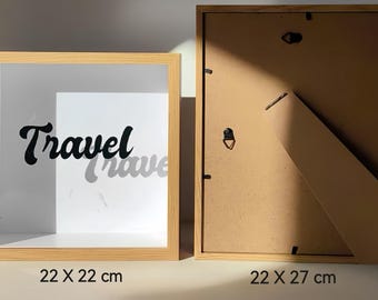 Travel Ticket Memory Box Frame, Movie Ticket Collector, Birthday Gift for Friend, Personalized Ticket Shadow Box, Flight Ticket Memory Box