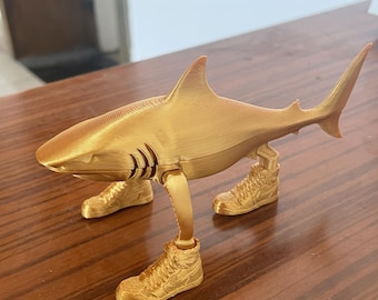 Limited Edition Gouden Tralalero Shark-figuur: 3D-geprint verzamelobject