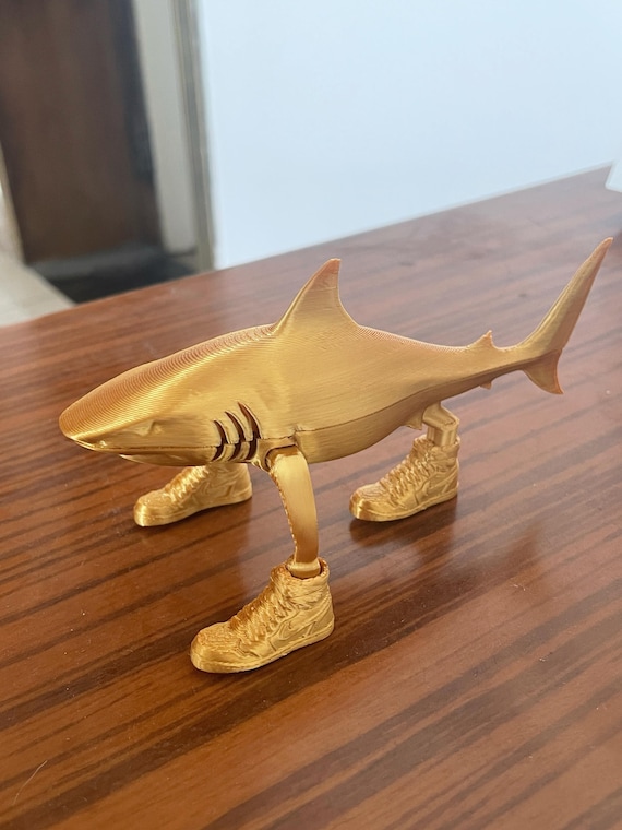 Limited Edition Golden Tralalero Shark Figure: 3D Printed