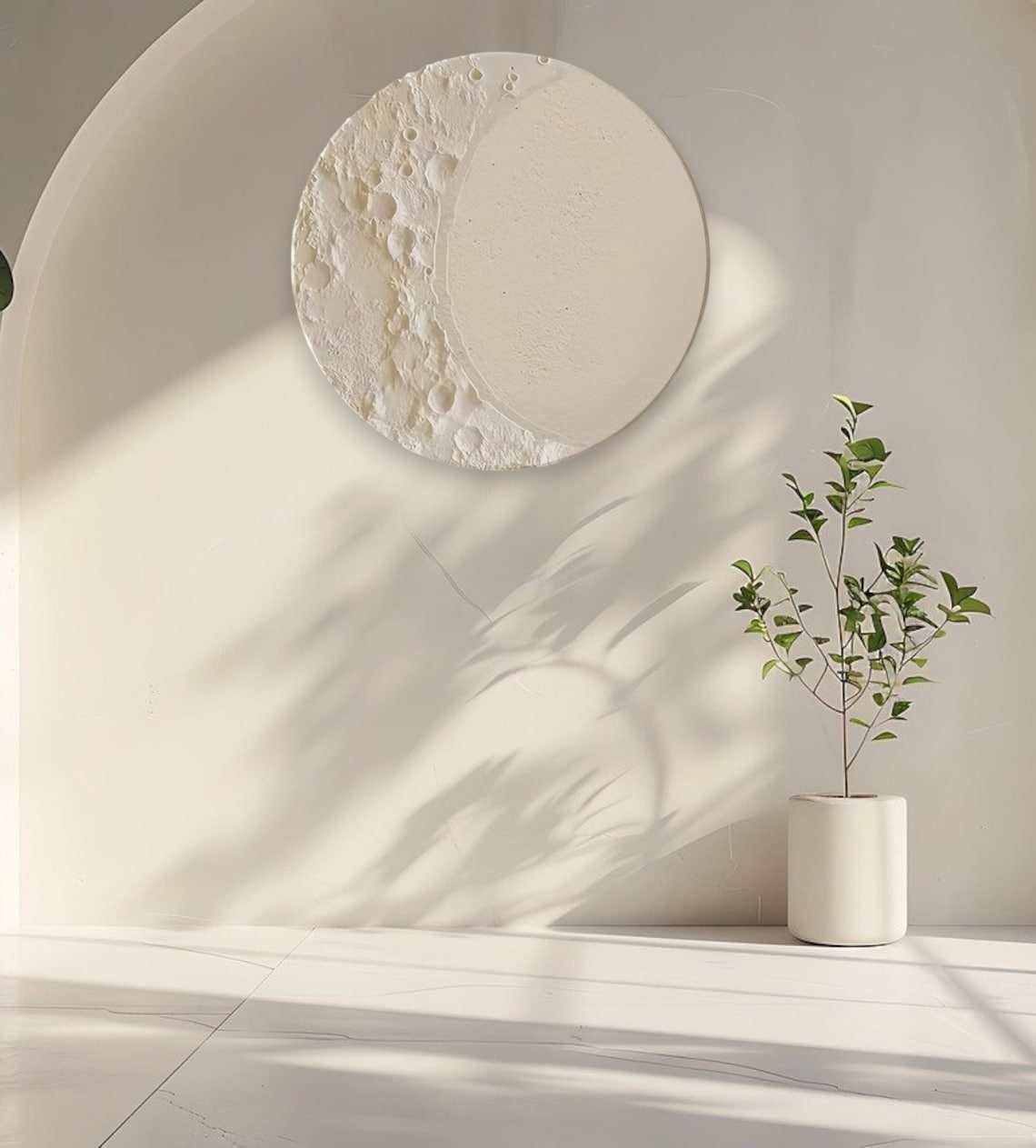 Textured LED Lunar Wall Decor, 3dimensions Sandstone Moon Wall Decor